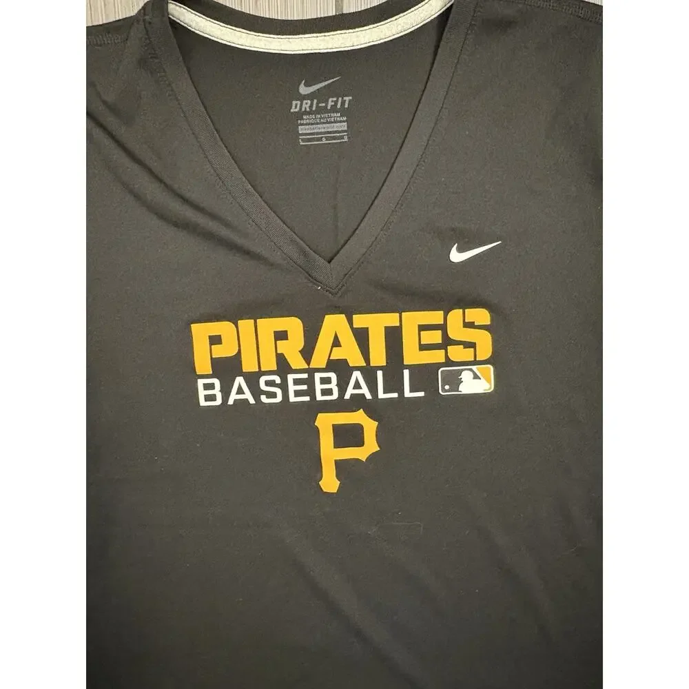 Pittsburgh Pirates Nike Black Vneck Short Sleeve T-Shirt Women’s Large